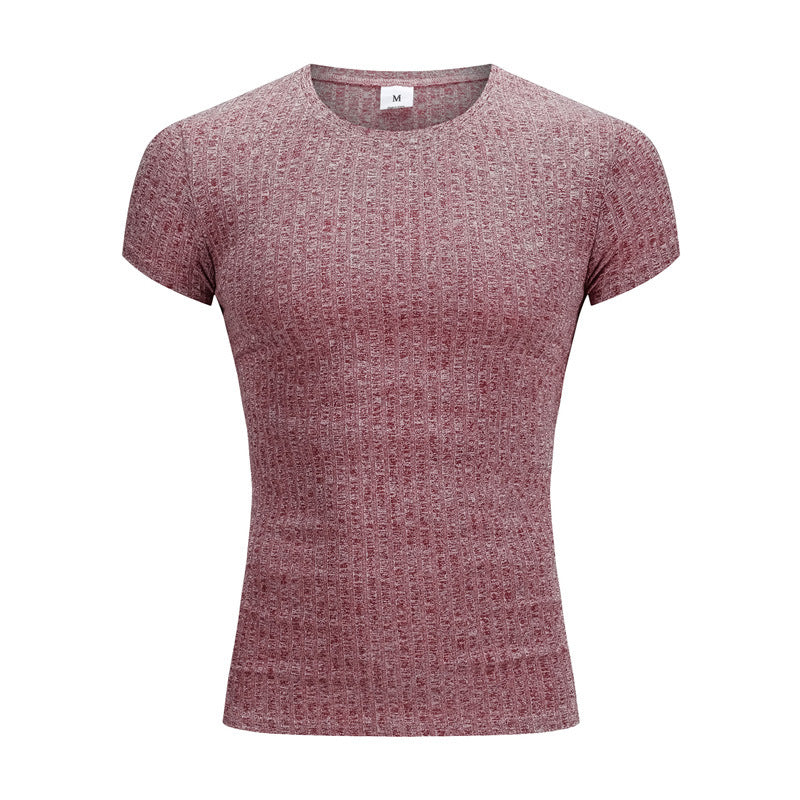 Men's Summer Knit Fitted T-Shirt for Gym & Sports