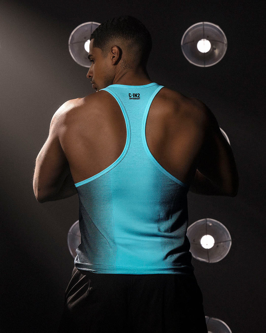 Super Bright Racerback Tank Neon Blue