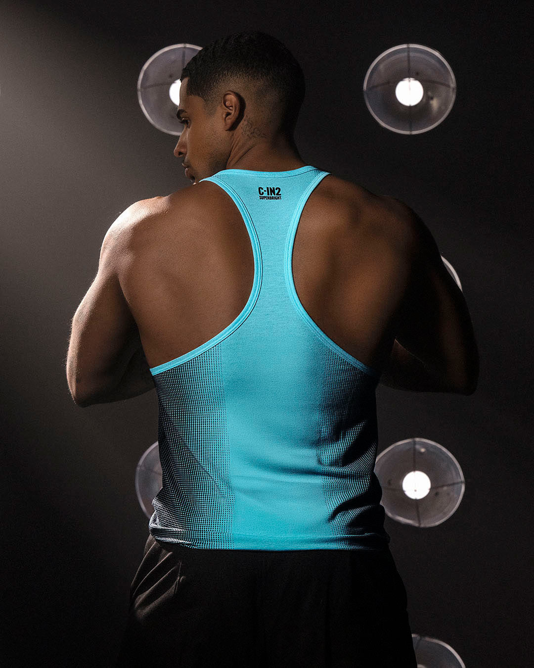 Super Bright Racerback Tank Neon Blue