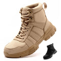 Nasogetch Mens Work Boots Steel toe Boots for Men Women Comfortable Lightweight Indestructible Shoes Non-Slip Construction Boots Safety Beige 11.5 Women/10 Men EU 43