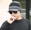 Men's Thick Knit Beanie with Fleece Lining and Logo