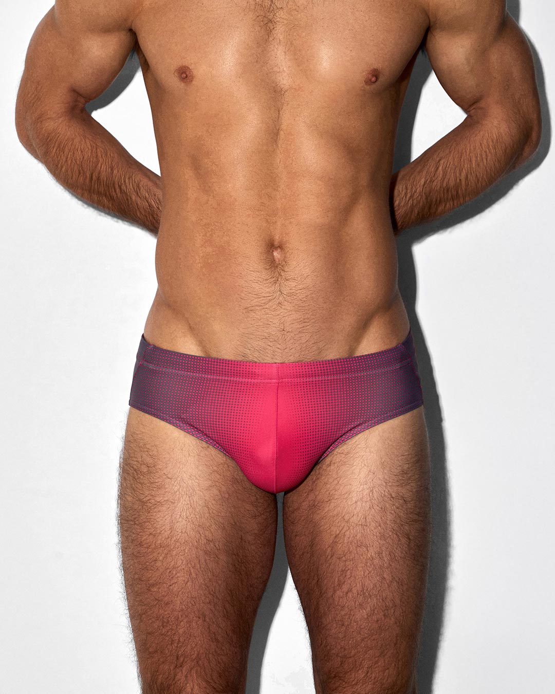 Swim Brief Super Bright Halftone Neon Red