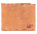 Caterpillar Mens Leather Bifold Wallet with ID Window Men’s Leather Passcase  Tan One Size
