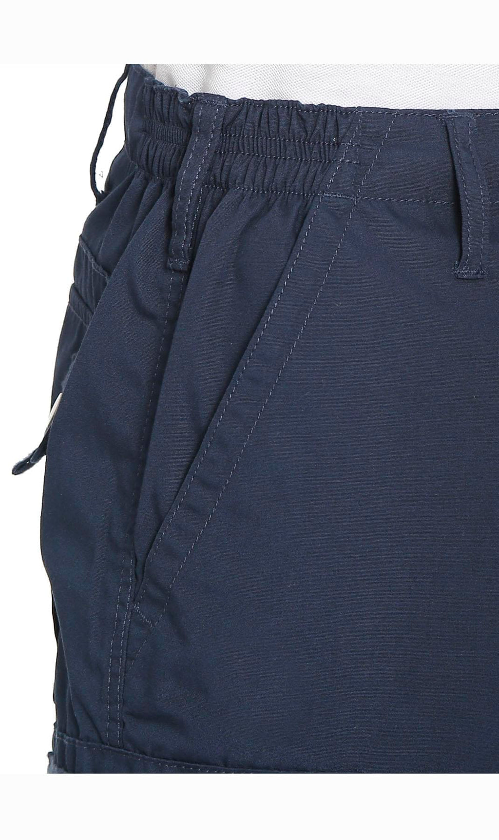 Men's Elastic Waist Cargo Shorts with Multi-Pocket Design