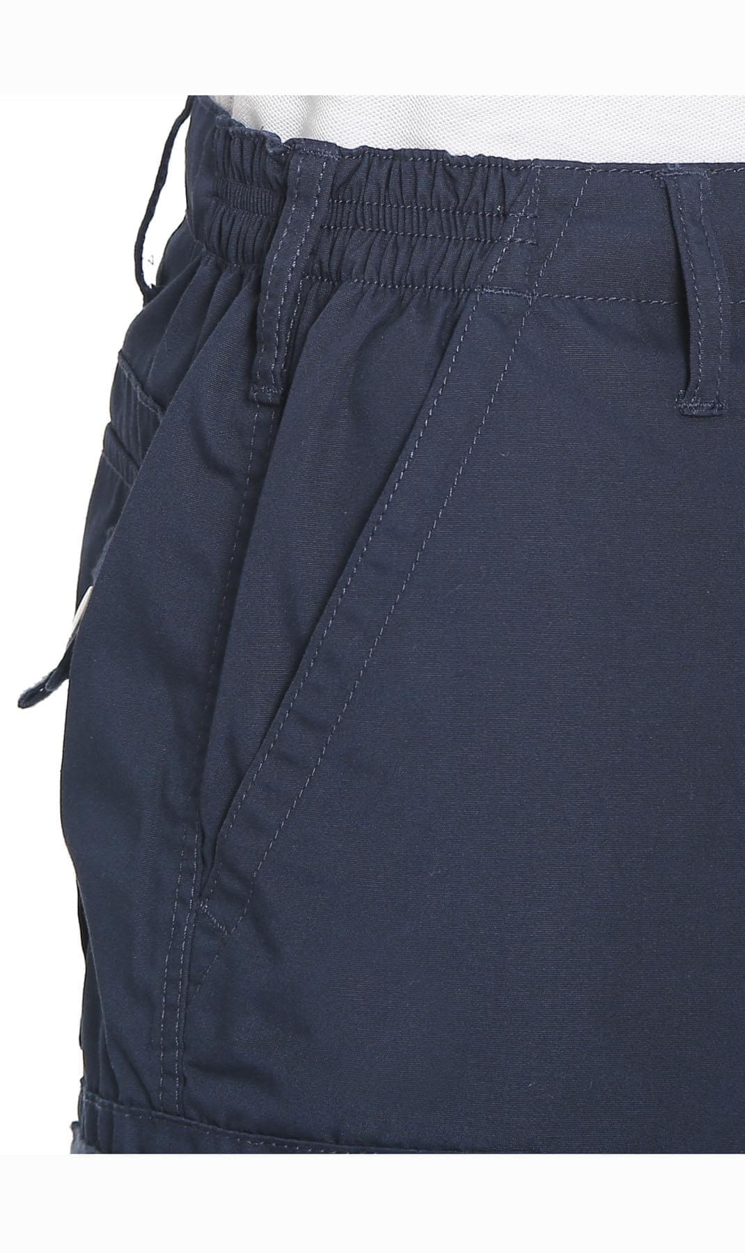 Men's Elastic Waist Cargo Shorts with Multi-Pocket Design
