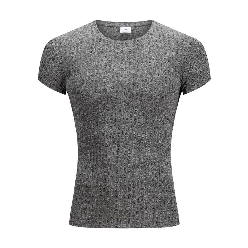Men's Summer Knit Fitted T-Shirt for Gym & Sports