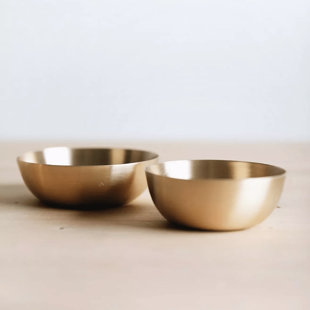 Tilley + Me Mini Brass Serving Bowls – Elegant & Handcrafted Tableware Set
