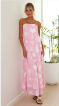 Women's Dress Printed Tube Top Large Swing Dress